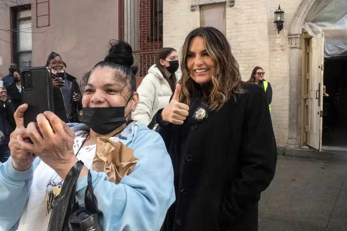 Mariska Hargitay on the set of 'Law and Order: SVU' in New York. Gov. Kathy Hochul is seeking to keep these productions in New York through tax breaks as a way to generate economic activity.